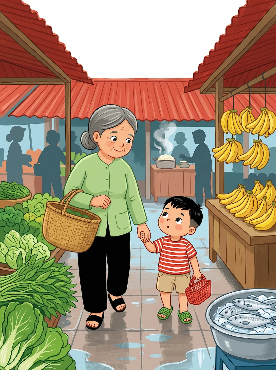 Đi Chợ Với Bà