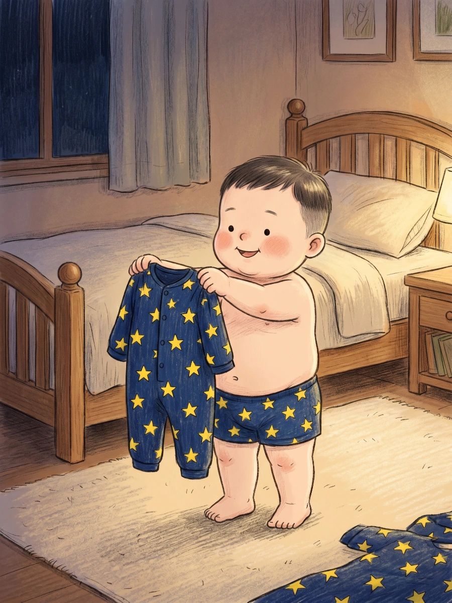 Changing into Star Pajamas