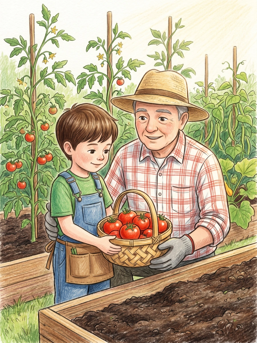 The Little Gardener's First Harvest