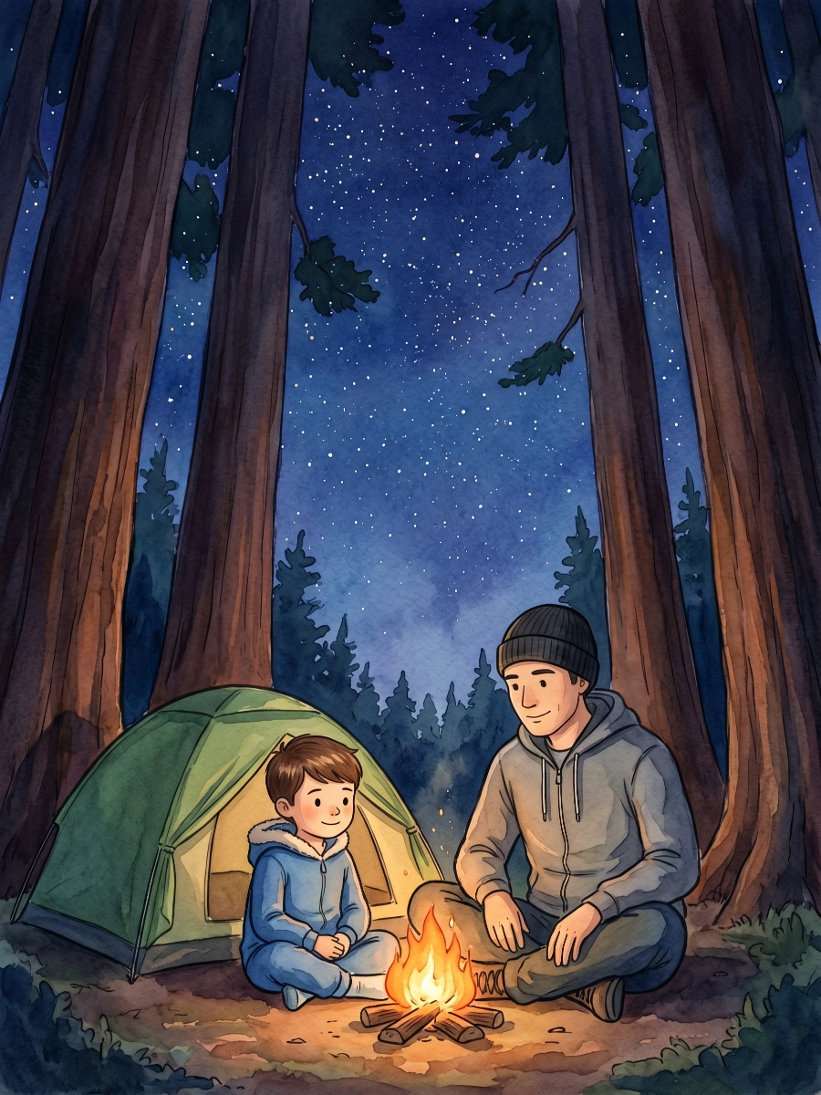 Camping Under the Giant Redwoods