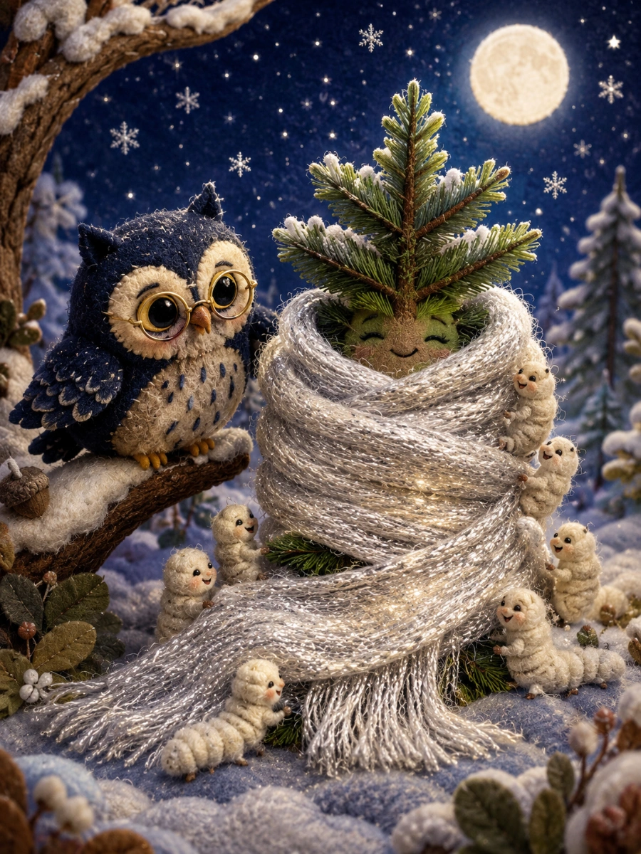 The Pine Tree's Warm Winter Scarf