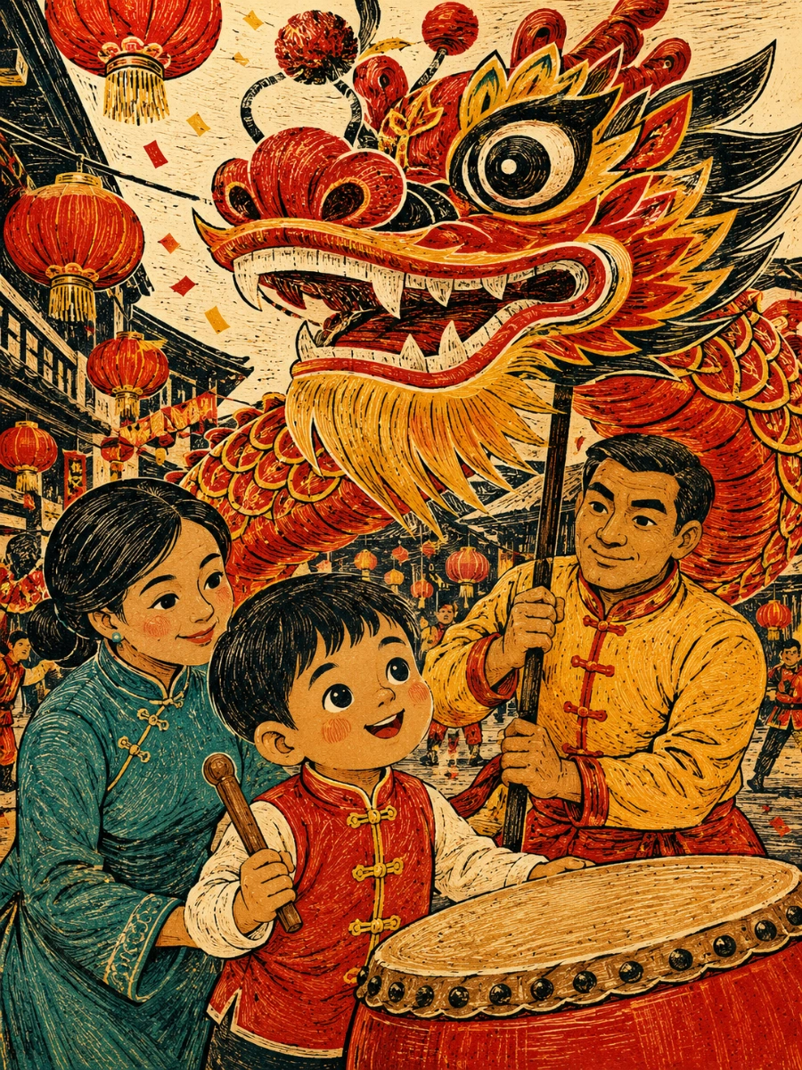 The Chinese Dragon Dance